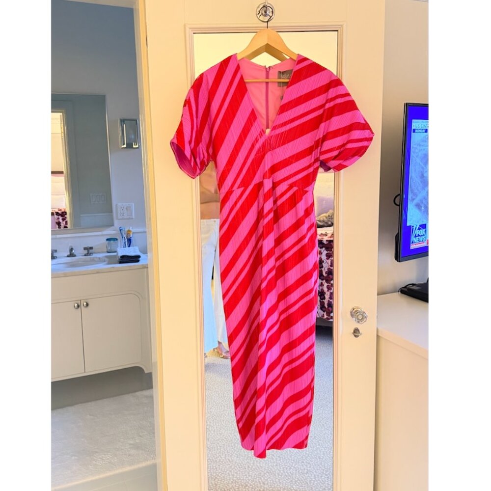 Lela Rose pleated taffeta cocktail dress - size 8 - NWT